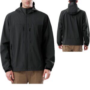 CAMEL CROWN Waterproof Softshell Jacket Hooded Rain Windbreaker Size 3XL